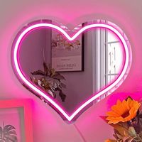 Miroir de maquillage personnalisé Winbo avec lumière néon ondulée Dreamcolor, avec éclairage LED pour la décoration de chambre à coucher, fête, miroir néon mural