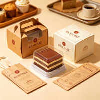 Boîte à gâteau jetable écologique, boîte en papier biodégradable pour mousse et cupcakes