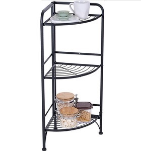 Thiết kế mới 3 lớp có thể gập lại góc kệ bếp Giá gấp lưu trữ góc kệ - Product Image 1