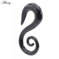 Alisouy Lot de 2 plugs et écarteurs d'oreille en acrylique spirale, forme corne de chèvre et spirale, type escargot, pour piercing corporel