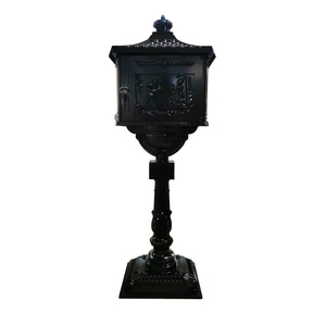 Outsider Letterbox Crown Head Black Cast Aluminum Letter Box Mailbox <strong>Postbox</strong> - Product Image 5