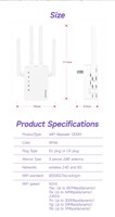 Extensor de WiFi de 5 GHz y 2.4 GHz, Amplificador de Señal de 1200 Mbps, Amplificador de Red Interior/Exterior, Puerto Ethernet, 1200 Mbps, Red IP Doméstica 4G 5G