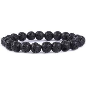 Natürlicher Edelstein Blaues Tigerauge Lavast ein Perlen armband Reiki Healing Yoga Armband für Frauen Männer Schmuck - Product Image 2