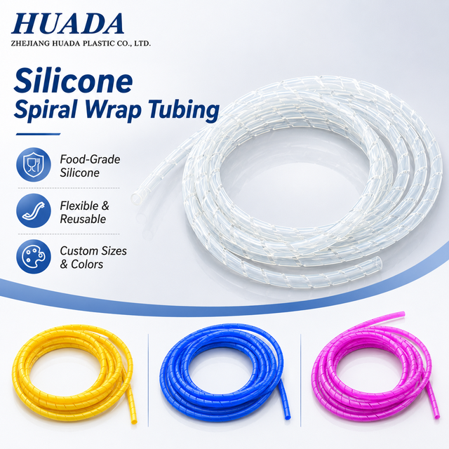 Soft Flexible Flame Retardant Insulating Wire Protection 100% Pure Raw Material RoHS Cable Protector Silicone Spiral Wrap Tubing