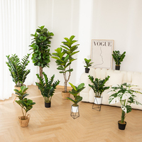 Künstliche Pflanzen Geigenblatt-Feige Ficus Lyrata Banyanbaum Heim Garten Büro Dekoration