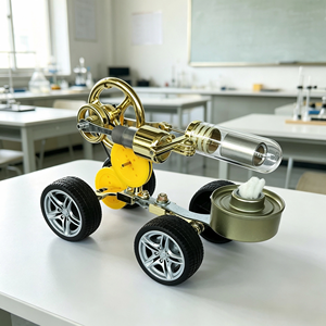 Modèle de voiture à <span class=keywords><strong>moteur</strong></span> <span class=keywords><strong>Stirling</strong></span>, véhicule à vapeur, expérience de physique, science populaire, jouet éducatif DIY pour l'apprentissage scientifique des étudiants - Product Image 5