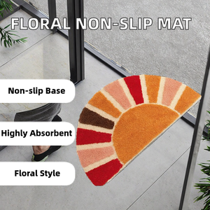 Alfombra de Entrada Moderna para el Hogar, de Poliéster, Antideslizante, con Diseño Floral, Fabricada a Máquina, de 3-5 mm de Grosor, Súper Absorbente - Product Image 2