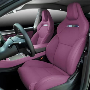 Ensemble de sièges électriques en cuir violet de haute qualité pour Tesla, modification intérieure avancée, confort respirant amélioré - Product Image 1