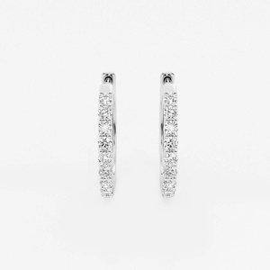 Pendientes de aro con diamantes cultivados en laboratorio de 1/2 quilate, con engaste de púas, para mujer, elegantes, brillantes, joyería fina, regalo minimalista de lujo - Product Image 3