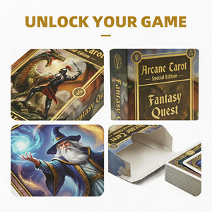 Caja de Cartas de <span class=keywords><strong>Tarot</strong></span> con Impresión Offset Personalizada, Papel Certificado FSC, Lámina Dorada, Adivinación Espiritual Familiar, Mazo de Cartas de <span class=keywords><strong>Tarot</strong></span> Ecológico - Product Image 2