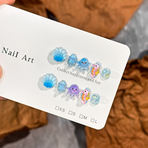 <span class=keywords><strong>Uñas</strong></span> Postizas Hechas a Mano para Niñas de 3 a 12 Años, con Diseños de Dibujos Animados, Pegatinas de Arte para <span class=keywords><strong>Uñas</strong></span>, Venta al Por Mayor - Product Image 6