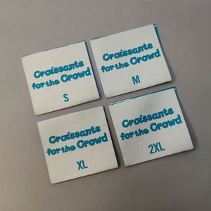 Custom Woven Damask <b>Clothes</b> Labels Popular Selling Cloth <b>Tag</b> Logo White Woven Label <b>Tag</b> for Clothing - Product Image 1