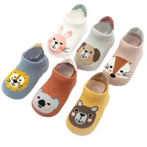 6 paires de chaussettes antidérapantes pour enfants, motif animal, style coréen, printemps, automne, hiver, chaussettes invisibles tendance pour bébé, dessin animé - Product Image 1