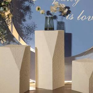 New Wood Stone Powder Wedding Flower Road Lead Stand Tall <strong>Plastics</strong> <strong>White</strong> Roman <strong>Columns</strong> for Party Wedding Props Stage Decoration - Product Image 4