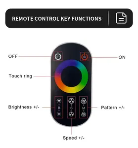 Feican Full Touch RF LED RGB Controller 8Keys Remote For LED Strip Lights DC12V24V RF LED RGB Controller Remote Controller