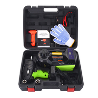 3t 5T 12V DC elektrik hidrolik araba asansörü Jack işıkları ile darbe anahtarı aleti kiti taşınabilir çok fonksiyonlu