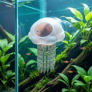 Nouvelles Caverne de Reproduction Personnalisées Imprimées en 3D pour Aquariums, en Forme de Méduse de Dessin Animé, Jouet de Décompression, Micro-Paysages pour Poissons et Crevettes - Product Image 1