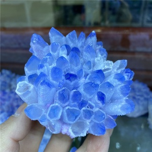 Vente en gros de cristaux naturels de guérison, pierres précieuses, grappe de <span class=keywords><strong>quartz</strong></span> <span class=keywords><strong>fantôme</strong></span> bleu pour la décoration - Product Image 3