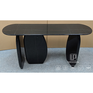 Latest 2025 Luxury <b>Black</b> and White <b>Console</b> <b>Table</b> Oval <b>Console</b> <b>Tables</b> for Living Room Modern 01 <b>Console</b> <b>Table</b> <b>Black</b> - Product Image 2