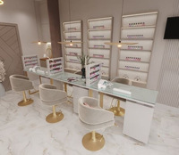 Prix d'usine Livraison rapide pas cher Mobilier de salon de beauté Clou de manucure en métal marbre pour table de salon