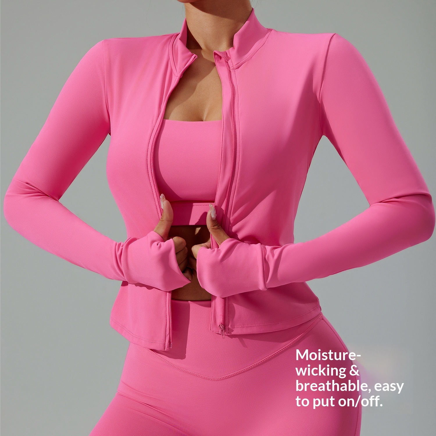 Lulu Zippered Spandex/Nylon Tight-fitting Long-sleeve Yoga Jacket Women Running Fitness Wear Cloud-like Breathable Solid Top