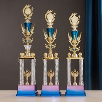 Piala Trofi Plastik Berlapis Emas Kustom Terlaris untuk Pertandingan Bola Basket SZ05 Ukuran L
