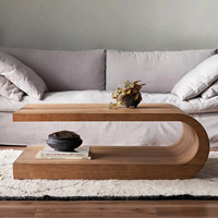 Table basse moderne en forme de U pour salon, mobilier de maison OEM, combinaison de tables basses en bois massif pour la maison