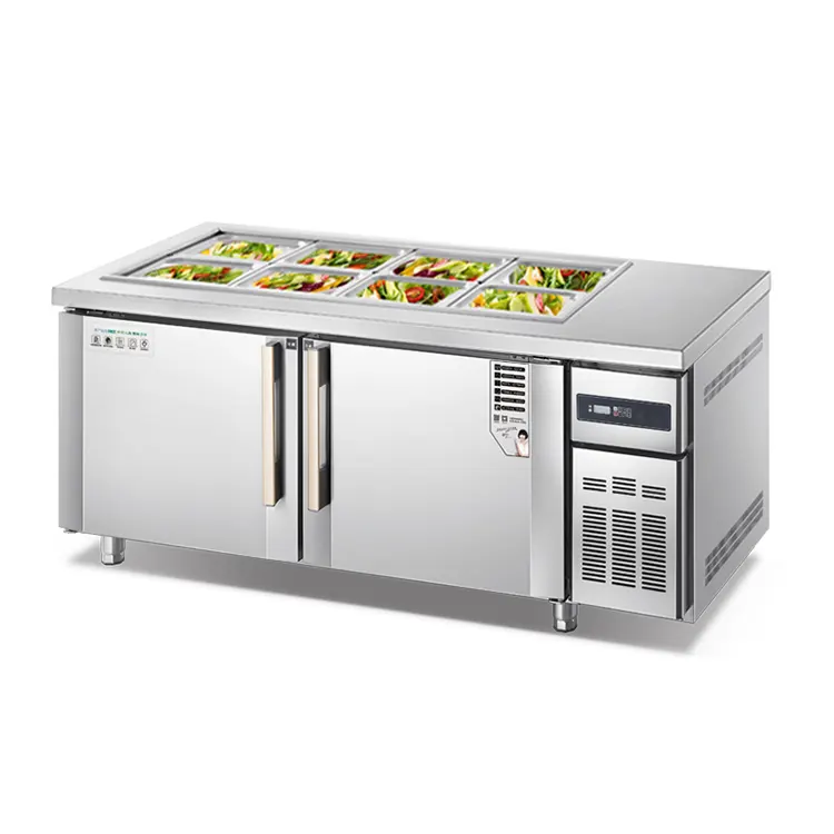 2024 New style commercial prep table refrigerator salad bar refrigerated table refrigeration equipment