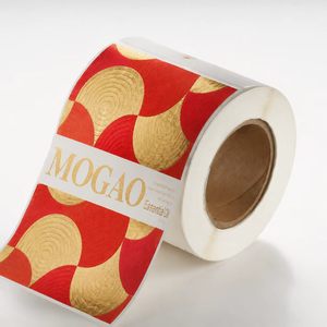 Custom Red <strong>Wine</strong> and Whiskey <strong>Label</strong> Textured Paper Self-adhesive logo Stickers <strong>with</strong> Gold Foil Stamping and UV Embossing Printing - Product Image 3