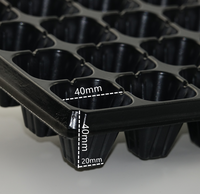 Kit de démarrage de semis avec 72 cellules, matériau PE, forme rectangulaire, dôme d'humidification, trous de drainage, noir