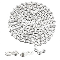 Cadena de Bicicleta de Acero Plateado de 10 Velocidades y 116 Eslabones, Antioxidante, Cambio Suave para Bicicleta de Carretera y Bicicleta de Montaña