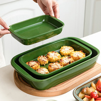 Plats de cuisson en céramique pour four, ustensiles de cuisson robustes, plat rectangulaire pour lasagna, plat profond compatible micro-ondes, cuisine domestique