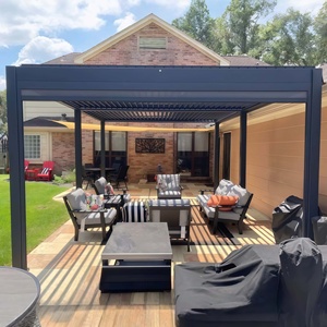 Pergola bioclimatique <span class=keywords><strong>en</strong></span> aluminium 3x4m motorisée pour extérieur, plage, <span class=keywords><strong>piscine</strong></span>, gazebo, protection contre la pluie, <span class=keywords><strong>volet</strong></span> <span class=keywords><strong>en</strong></span> aluminium - Product Image 4
