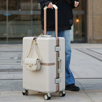 Ensemble de bagages de cabine PC Modern Classic Luxury avec valise légère et étanche à 4 roues silencieuses, serrure incluse