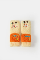 Chaussettes fantaisie antidérapantes à motif animalier, mi-mollet, épaisses, tissées, chaudes pour l'hiver, douces et moelleuses, confortables pour le sommeil et le corps, avec revers confortable
