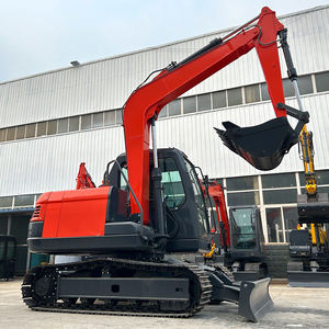 Frete Grátis Barato 6 Ton 8 Ton Big <span class=keywords><strong>Excavator</strong></span> Machine Crawler Hidráulica Large Wheeled Digger Com Garra Rotativa - Product Image 1