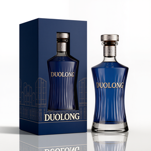 Botellas de Licor Cuadradas de Vidrio Flint Extra <span class=keywords><strong>Premium</strong></span> al por Mayor con Acabado Negro Mate y Tapón de Corcho, Impresión Personalizada para Tequila - Product Image 4