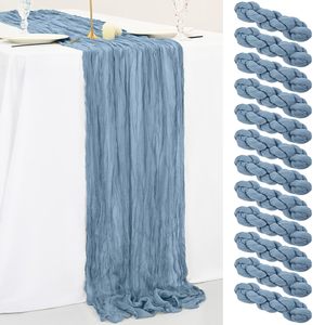 Luxury <strong>Blue</strong> Cheesecloth Table <strong>Runner</strong> Sage Green Boho Dining Wedding Party Event Decoration Cheese Cloth Fabric Table <strong>Runner</strong> - Product Image 1