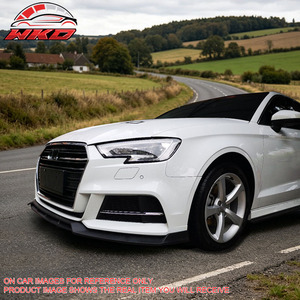 Convient pour Audi S3 A3 2017-2020, lèvre de pare-chocs avant style IKON, noir brillant - Product Image 3