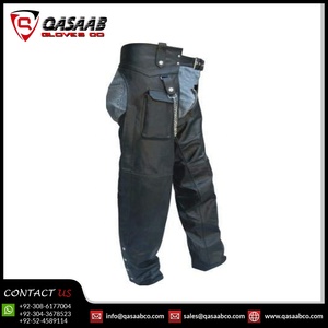 Chaps de motocicleta de cuero de vaca genuino para carreras de secado rápido transpirable motorista y vaquero ropa deportiva para montar a caballo con bolsillos - Product Image 3