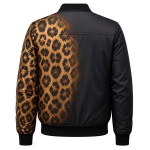 Blouson Bomber Thermochromique Unisexe Personnalisé Brodé Automne, Imprimé Léopard Caché Activé par la Chaleur Corporelle, Couleur Changeante, Style Pilote, OEM - Product Image 4