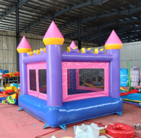 Mini petit trampoline de maison de rebond en PVC violet de qualité commerciale château plein d'entrain de saut gonflable de 3m x 3m pour le plaisir