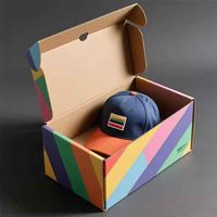 En gros Logo Personnalisé Taille Magnétique Casquette De Baseball Boîte Cadeau Papier Emballage Mat Laminage Gaufrage pour Bec De Canard Cap Éponge