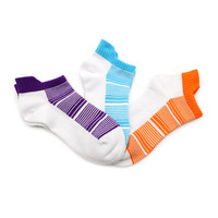 Chaussettes de sport en fibre de bambou rayées, chaussettes courtes respirantes et douces pour la course à pied et l'entraînement en plein air