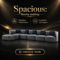 Ensemble de canapés sectionnels modernes en cuir en forme de L, rembourrés avec chaise longue pour appartements et salons d'hôtel