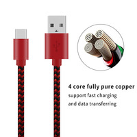 Offre Spéciale personnalisé nylon tressé chargeur de téléphone portable câble de données charge rapide micro usb c câble de charge