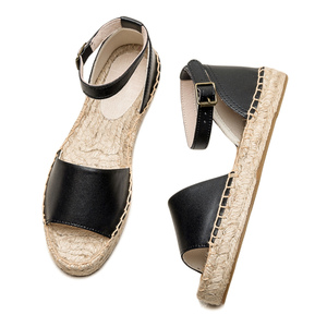 Sandalias de Esparto con Hebilla en el Tobillo para Mujer, Sandalias Planas Antideslizantes con Punta Abierta, Calzado Informal para Vacaciones en la <span class=keywords><strong>Playa</strong></span> - Product Image 4