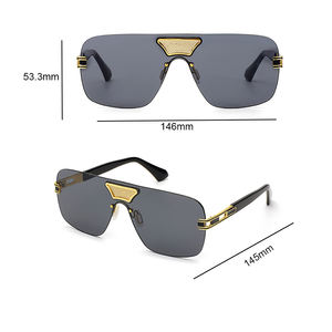 <span class=keywords><strong>Gafas</strong></span> de sol personalizadas sin montura para hombre y mujer, lentes de sol polarizadas de diseño vintage de marca - Product Image 5