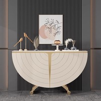 Armoire console moderne du milieu du siècle Armoire de bar fonctionnelle à panneaux de bois avec casier de rangement Caractéristiques décoratives
