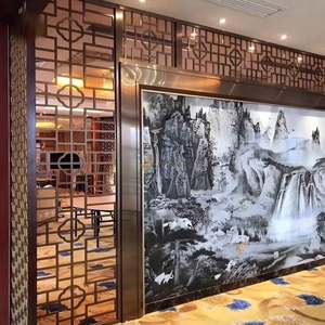 EX702 Modern Stainless Steel Foldable MultiFunctional Partition <b>Wall</b> Laser Cut Panel Elegant Metal Room Divider Hotel Villa - Product Image 3